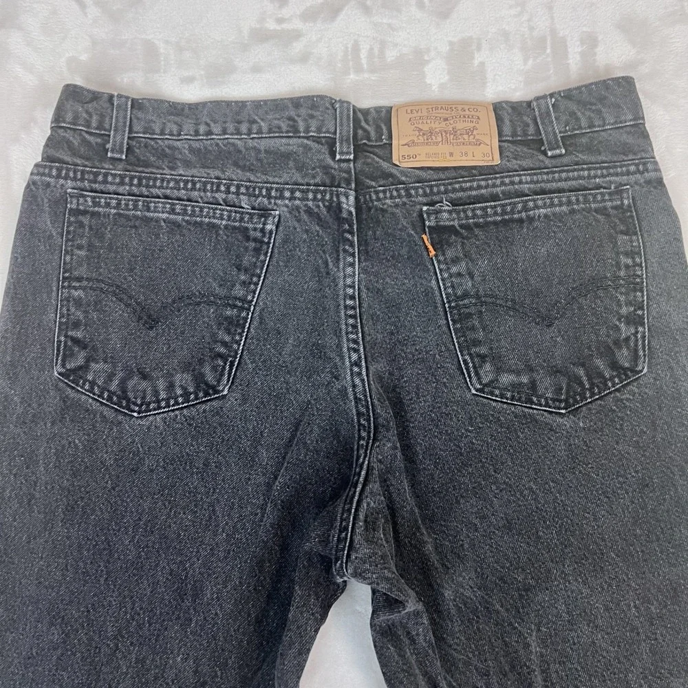 Vintage Levis 550 Jeans Mens 38x27* Black Relaxed‎ Fit Tapered Grunge Skater 90s